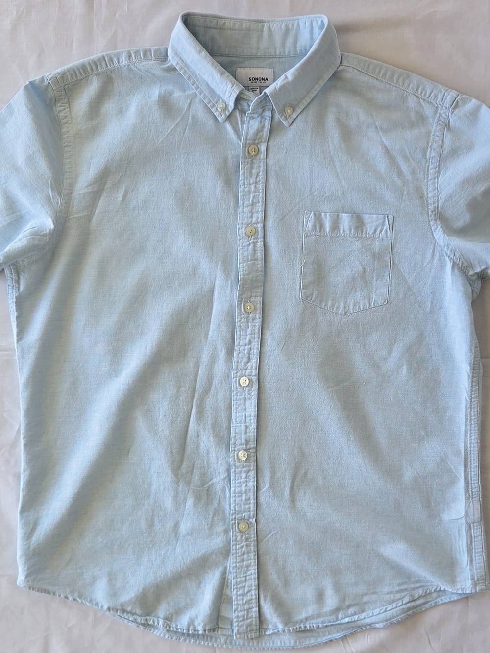 Sonoma Pale Blue Men Size L Linen And Cotton Bahamas Hawaii